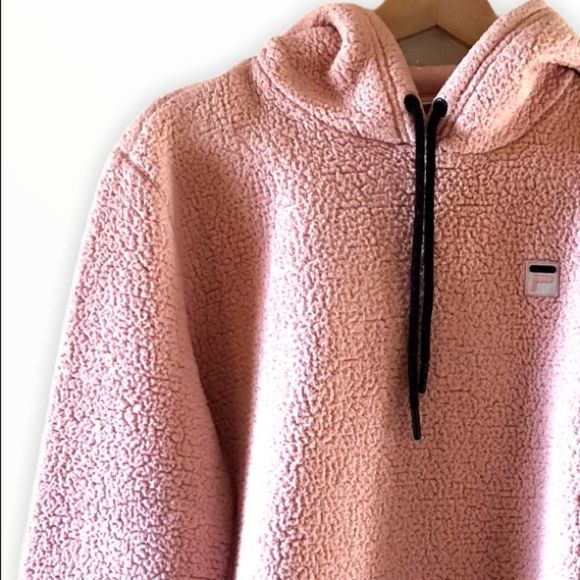 ✨HP✨Fila Pink Sherpa Pullover Women’s Hoodie Small - Picture 3 of 12